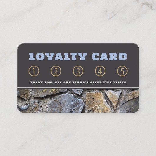 Silver & Gold Slate Effect Loyalty Card Treuekarte (Vorderseite)