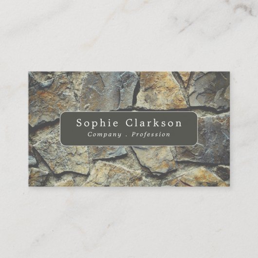 Silver & Gold Slate Effect, rustikal Visitenkarte (Vorderseite)