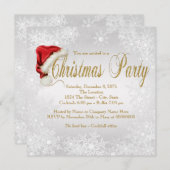 Silver Gold Snowflake Weihnachts-Party Einladung (Vorne/Hinten)