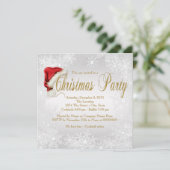 Silver Gold Snowflake Weihnachts-Party Einladung (Stehend Vorderseite)
