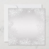 Silver Gold Snowflake Weihnachts-Party Einladung (Rückseite)