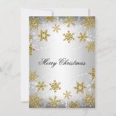Silver & Gold Snowflake Weihnachtsfeier Einladung (Rückseite)