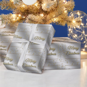 Silver Gold Snowflake Weihnachtswrapping Paper Geschenkpapier