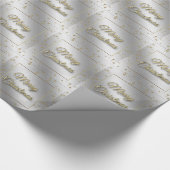 Silver Gold Snowflake Weihnachtswrapping Paper Geschenkpapier (Ecke)