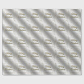 Silver Gold Snowflake Weihnachtswrapping Paper Geschenkpapier (Flach)