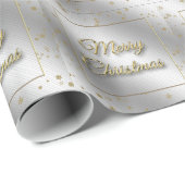 Silver Gold Snowflake Weihnachtswrapping Paper Geschenkpapier (Rolleneckpunkt)