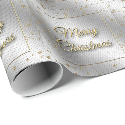 Silver Gold Snowflake Weihnachtswrapping Paper Geschenkpapier (Rolleneckpunkt)