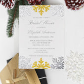 Silver Gold Snowflake Winter Brautparty Folieneinladung