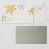 Silver Gold Snowflake Winter Hochzeiten Platzkarte (Vorne/Hinten)