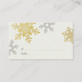 Silver Gold Snowflake Winter Hochzeiten Platzkarte