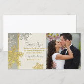Silver Gold Snowflake Winter Wedding Danke (Vorne/Hinten)