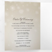 Silver Gold Snowflake Winter Wedding Dreifach-gefaltete Programmkarte (Innen Erste Seite)