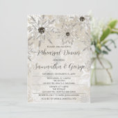 Silver Gold Snowflakes Winterabend Probe Einladung (Stehend Vorderseite)