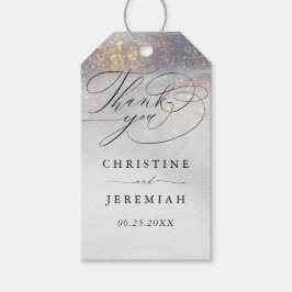 Silver Gold Sparkle Watercolor Wedding Vielen Dank Geschenkanhänger