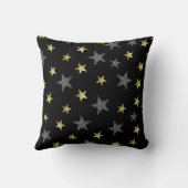 Silver & Gold Stars Black Hollywood Star Glam Kissen (Rückseite)