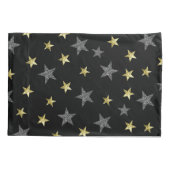 Silver & Gold Stars Black Hollywood Star Glam Kissenbezug (Rückseite)