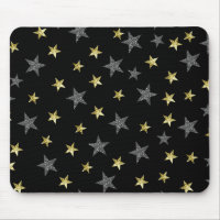 Silver & Gold Stars Black Hollywood Star Glam