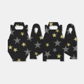 Silver & Gold Stars Black Hollywood Star Party Geschenkschachtel (Ungefaltet)