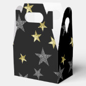Silver & Gold Stars Black Hollywood Star Party Geschenkschachtel (Geöffnet)