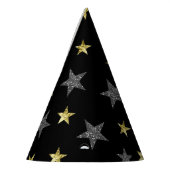 Silver & Gold Stars Black Hollywood Star Party Partyhütchen (Links)