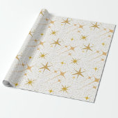 Silver & Gold Stars | Feiern | Weihnachten Geschenkpapier (Ungerollt)