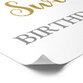 Silver Gold Sweet 16 Geburtstag Custom 12x18 Poster (Ecke)