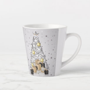 Silver Gold und Black Christmas Tree Milchtasse