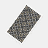 Silver, Gold und Black Hollywood Regency Pattern Serviette (Ecke)