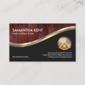 Silver Gold Waves Holz Panel Visitenkarte (Vorderseite)