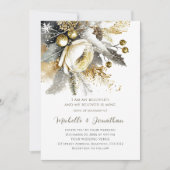 Silver Gold Weihnachts Winter Bible Verse Hochzeit Einladung (Vorderseite)
