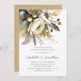 Silver Gold Weihnachts Winter Bible Verse Hochzeit Einladung