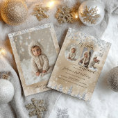 Silver Gold Winter ONEderland Photo First Birthday Einladung