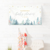 Silver & Gold Winter Wonderland Baby Showbanner Banner (Insitu)