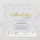 Silver & Gold Winter Wonderland Boy Baby Dusche Einladung (Vorne/Hinten)