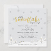 Silver & Gold Winter Wonderland Boy Baby Dusche Einladung (Vorderseite)