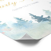 Silver & Gold Winter Wonderland Custom Party Sign Poster (Ecke)