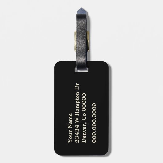 Silver Gold Zickzack Monogram Gepäckanhänger (Rückseite vertikal)