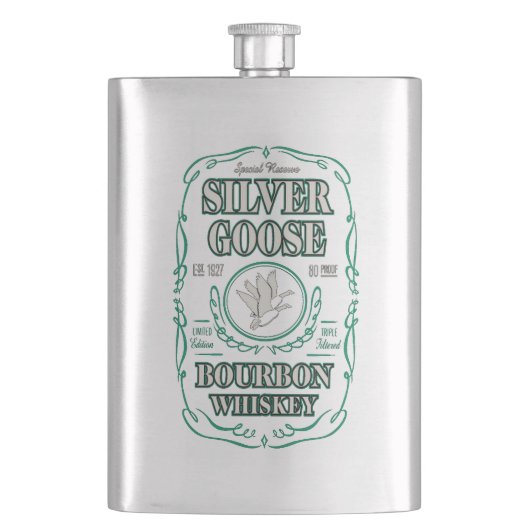 Silver Goose Bourbon Whiskey Flachmann (Vorderseite)