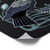 Silver Gothic Raven Wedding Seating Chart Poster (Ecke)