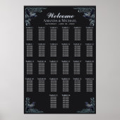 Silver Gothic Raven Wedding Seating Chart Poster (Vorne)