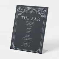 Silver Gothic Tarot Card Wedding Bar Menu