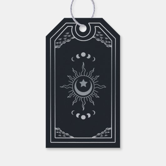 Silver Gothic Tarot Wedding Willkommensschilder Geschenkanhänger (Rückseite)