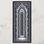 Silver Gothic Vampire Cathedral Wedding Menu Menükarte (Rückseite)