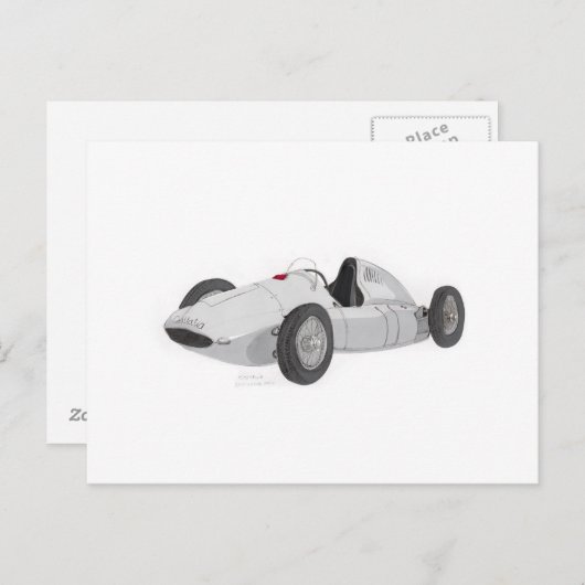 Silver GP Racer Postkarte (Vorne/Hinten)