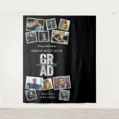 Silver GRAD Graduation Party 11 Foto Hintergrund Wandteppich (Vorderseite)