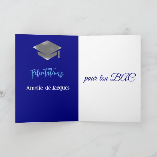 Silver Grade Cap - Glückwünsche in französischer K Karte (Innenseite)