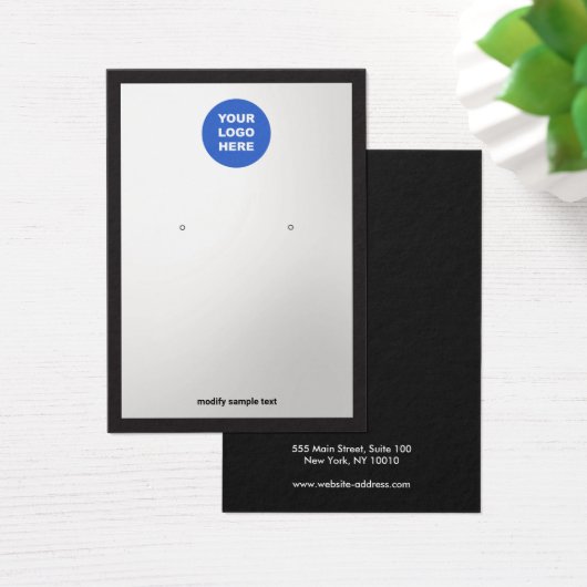 Silver Gradient Add Logo Overse Display Card (Schreibtisch)