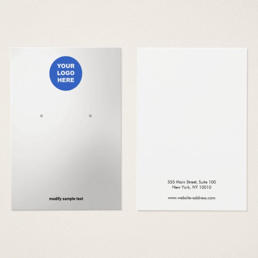 Silver Gradient Add Logo Overse Display Card (Vorne & Hinten)