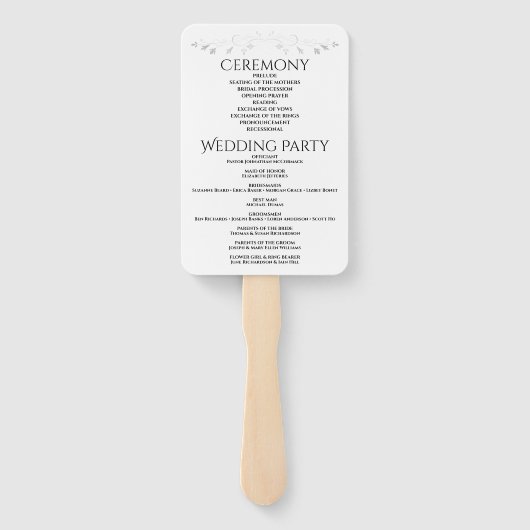 Silver Gradient & Blüh Elegantes Hochzeitsprogramm Fächer (Rückseite)