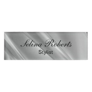 Silver-Gradient-Diagonallinien Namenschild